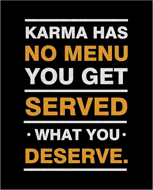 Posterizer 1 pcs-Karma Has No Menu-Hinduism-Buddhism-Spiritual-Quotes- Gift For Buddhism Meditation philosophy Fans- Decor for Gym, Studio- unfram...