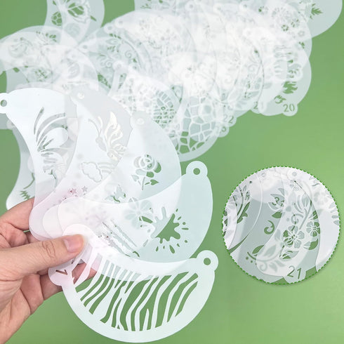 50 Pcs Face Paint Stencils, Body Facial Painting Stencils, Floral Stars Animal Skins Patterns Tattoo Painting Templates for Makeup Holiday Hallowe...