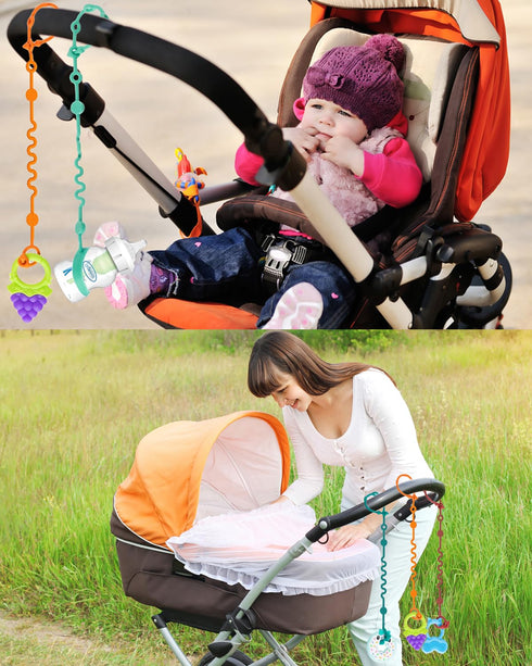Toy Straps for Baby, Adjustable Toy Holder for Stroller Accessories, Silicone Baby Tether Pacifier Clip, No Throw Baby Travel Essential Leash for ...