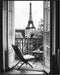 Posterizer 1 pcs-black-and-white photograph balcony near Eiffel Tower-Adventure Wall Art-Photography Art-Decor for Home & Office- unframed wall ar...