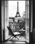 Posterizer 1 pcs-black-and-white photograph balcony near Eiffel Tower-Adventure Wall Art-Photography Art-Decor for Home & Office- unframed wall ar...