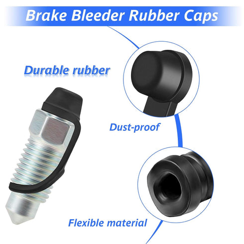 Frienda 50 Pieces Brake Bleeder Rubber Grease Fitting Caps Caps Brake Bleeder Screw Caps Zerk Dust Cover for Cars and Motorcycles...