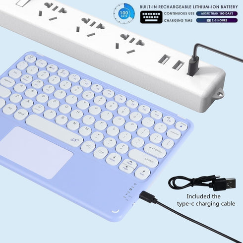 Bluetooth Keyboard, 10-inch Wireless Bluetooth Keyboard with Touchpad for iPad Ultra-Slim Small Portable Rechargeable Keyboard for iPad iPhone Tab...