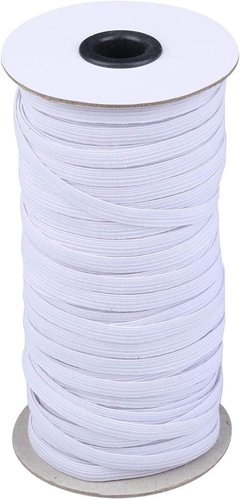 I-MART Elastic Cord, Elastic Band, Elastic Rope, Bungee, Heavy Stretch Knit Elastic Spool (White 70-Yard Length 0.25 inch Width)...