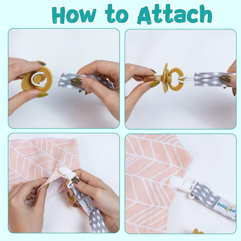 Babygoal Neutral Pacifier Clips, 4 Pack Binky Paci Holder and Leash for Boys and Girls Fits for Most Pacifier, Binkie Styles & Baby Teethers & Toy...