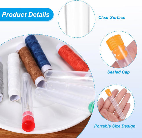 PATIKIL 3" Length Plastic Sewing Needle Storage Holder, 6 Pcs Portable Matte Embroidery Needle Pin Toothpick Storage Tubes Case for Craft Knitting...