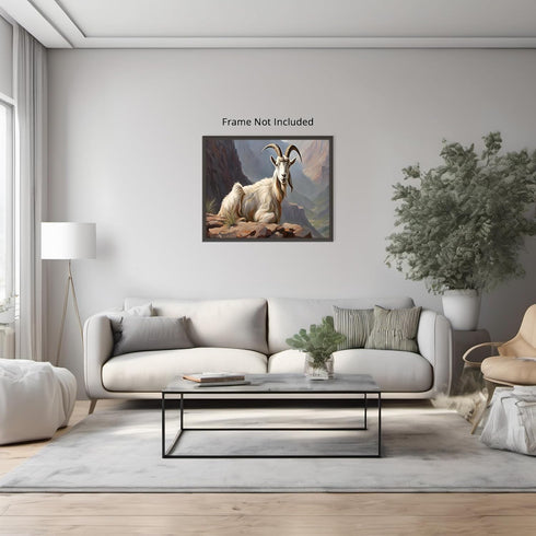 Posterizer 1 pcs- Beautiful mountain goat oil painting style-Art for Animal Lovers-Landscape & Nature Art- Gift for Men Women Teens-Decor for Hom...