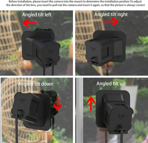HOLACA Window Mount for Wyze Cam v3, 20 Degrees Tilt (Up/Down/Left/Right) Strong Adhesive Flexible Mounting Bracket for Wyze Cam v3 Holder (Black)...