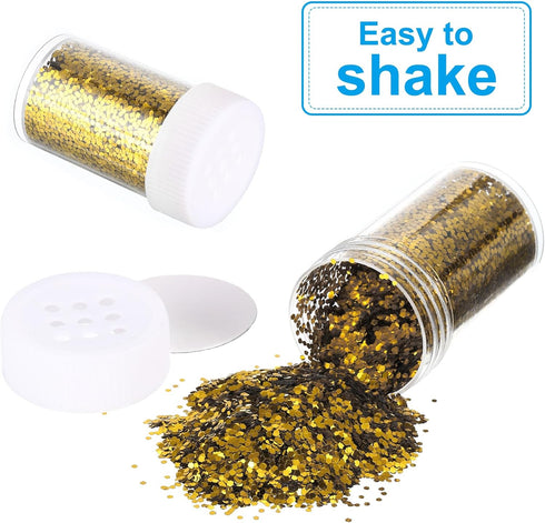 PATIKIL Holographic Chunky Glitter Set, 12 Jars 240g/8.47oz Resin Sparkle Sequins Glitter Powder Bulk for Art Crafts Scrapbooking Body Nail Decora...