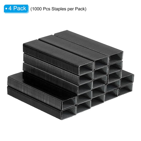 PATIKIL Staples for Stapler, 4 Pack(1000Pcs Staples Per Pack) 26/6 Standard 1/4 Inch Length Staples Jam Free for Home Office Supplies, Black...