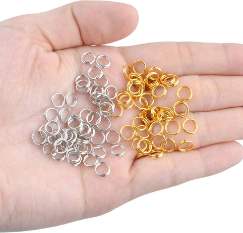 Aylifu 6mm Split Rings, 600 Pieces Small Split Key Rings Double Loop Jump Rings Connectors for DIY Jewelry Making - Silver and Gold...