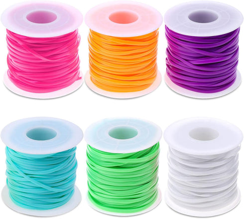 Lanyard String Kit, Cridoz 6Pack Plastic Lacing Cord Gimp String Lanyard Weaving Kit for Bracelets, Keychains, Crafts...