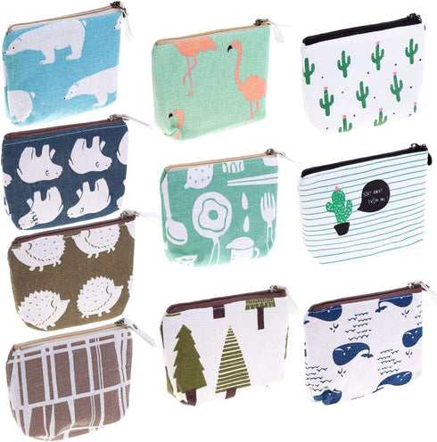 selizo Small Coin Purse, 10 Pcs Small Canvas Purse Zipper Change Purse Small Zipper Pouch...