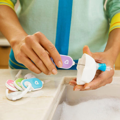 Munchkin® Details™ Bottle and Cup Cleaning Brush 4 Piece Set with Key Ring...