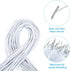 PATIKIL 6 Inch Elastic Barbed Cord, 200 Pcs 1.6mm Loop Stretch Round String with Metal Barb Fasteners for Hats Masks Menus Crafting Book, White (1...