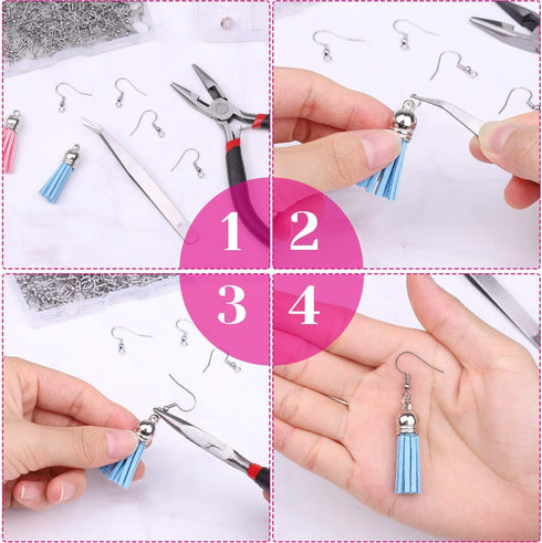 Cridoz Earring Hooks for Jewelry Making Supplies, 240pcs Hypoallergenic Stainless Steel Fish Hooks Kit With 240pcs Earring Backs...