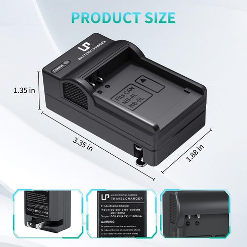 LP NB-4L NB-4LH NB-5L Battery Charger for Canon PowerShot ELPH 100 HS 300 HS 330 HS 310 HS SD1000 SD1100 is SD1400 is SD200 SD30 SD300 SD40 SD400 ...