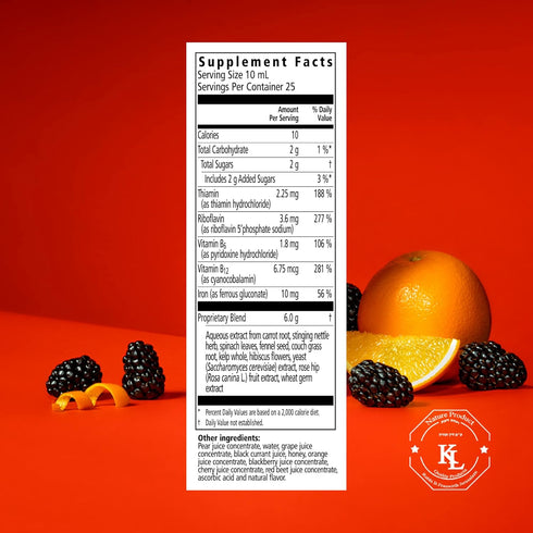 Floradix Iron & Herbs - Liquid Herbal Supplement for Energy Support - Iron Supplement with Vitamin C & B Complex Vitamins - Liquid Iron Supplement...