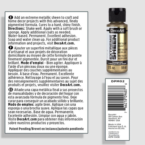 DecoArt 2 Ounce, Champagne Gold Extreme Sheen Paint, 2 Fl Oz (Pack of 1)...