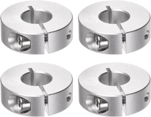 4pcs Shaft Collar 12mm Bore Aluminum Alloy Set Screw Split Clamp-On Collars, 30mm OD, 10mm Width, for Wheel Barrow Axle, Gearbox Assemblies, Machi...