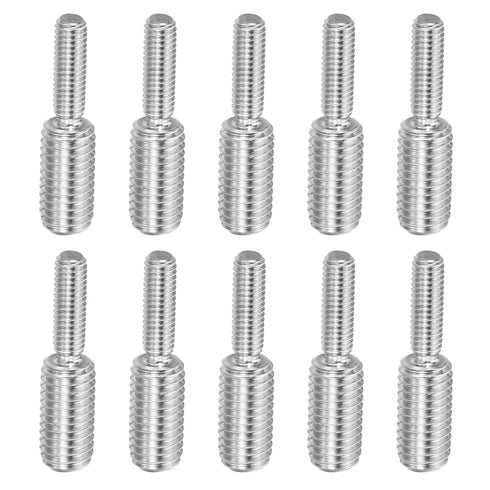 PATIKIL M6x20mm to M10x20mm Double End Threaded Stud Screw Bolt, 10 Pack 304 Stainless Steel Rod Bolts Thread Reducer Adapter for Furniture Fasten...