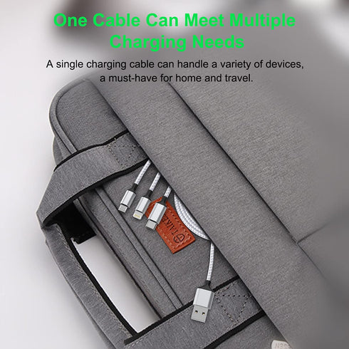 Multi 3 in 1 USB Long iPhone Charging Cable, 1.8M/5.9Ft Nylon Braided Universal Phone Charger Cord USB C/Micro USB/Lightning Connector Adapter for...