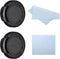 PATIKIL 27mm Lens Cap, 2 Pack Sides Pinch Snap Camera Lens Cover for Front Lens with Cloth, Suitable for 27mm Thread Universal DSLR Lenses, Black ...