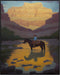 Posterizer 1 pcs-vibrant painting style art-cowboy on horse in the wild 4-Western Art-Men's Art Collection-Living Room Bedroom Decor- unframed wal...