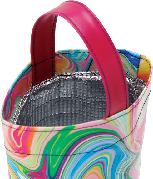 Enesco Izzy and Oliver EttaVee In the Groove Marbled Insulated Wine Carrier Bag, 14 Inch, Multicolor...