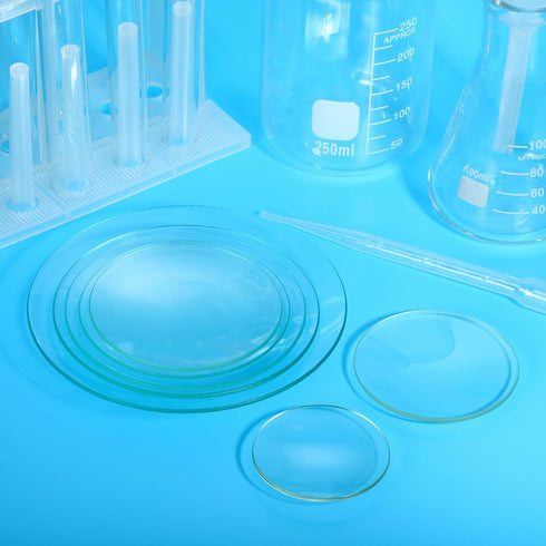 PATIKIL 60/90/120/150mm Diameter Watch Glass, 1 Set Beaker Cover Smooth Edges Chamfered Arc for Laboratory, Transparent...