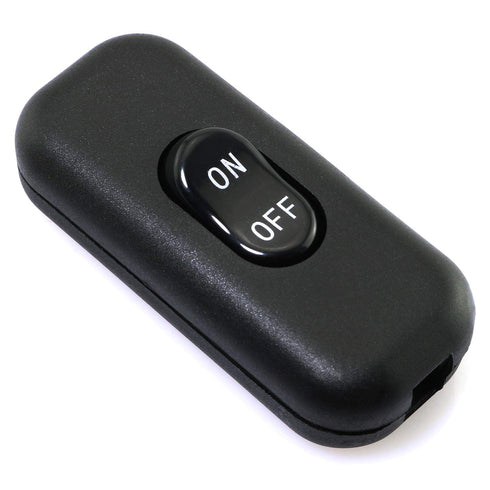 E-outstanding Inline Cord Switch On/Off Black Button Feed Cord Switch for Table Lamp Desk Light Bed Lamp 6A 250V...