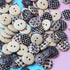 200Pcs Black & White Plaid Wooden Buttons Versatile 1.5 cm Sew-On Accessories for DIY Fashion & Crafts...