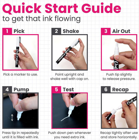 Chalkola White Chalk markers (6 Pack) - White Dry Erase Liquid Chalk Pens for Chalkboard, Blackboard, Window, Bistro, Car Glass, Board, Signs - Er...