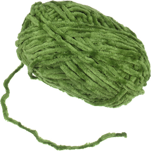 1 Skein Velvet Yarn Chenille Yarn 100g/3.5oz 87 Yards Total Length 6# Super Bulky Polyester Soft Blanket Yarn for Knitting Bag Scarf, Olive Green....
