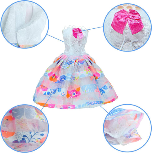 BJDBUS 6 Pcs Ball Mini Gown Dress for 11.5 inch Girl Doll Clothes Playset...
