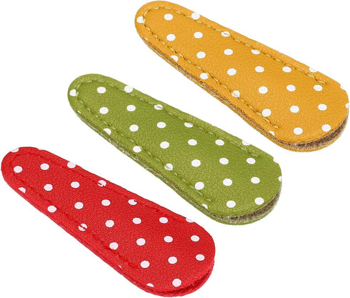 PATIKIL 2.6" x 1" Scissors Sheath, 1Set/3Pcs Polka Safety Scissors Cover Protector Leather for Sewing Lovers Embroidery Needlework Crewel and Sewi...