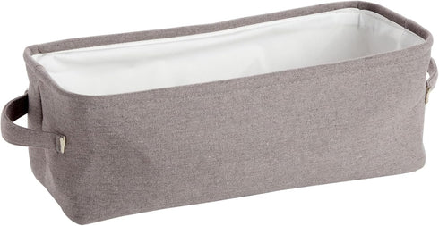 Juvale Toilet Paper Storage Basket for Bathroom Organizing, Rectangular Bin for Fabric Storage, Counter (Gray, 16 x 6 x 5.5 In)...