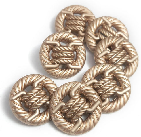20 pcs Golden Hollow Rope Knots Metal Shank Sewing Buttons for Coats -25mm -1"...