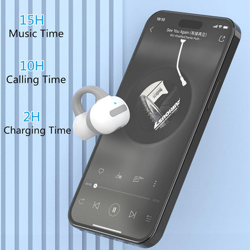 Bluetooth Ear Clip,Single Wireless Ear Bud Clip On Earbud Open Ear Headphone Bluetooth Wireless headset Ear Clip Bone Conducting Induction Earphon...