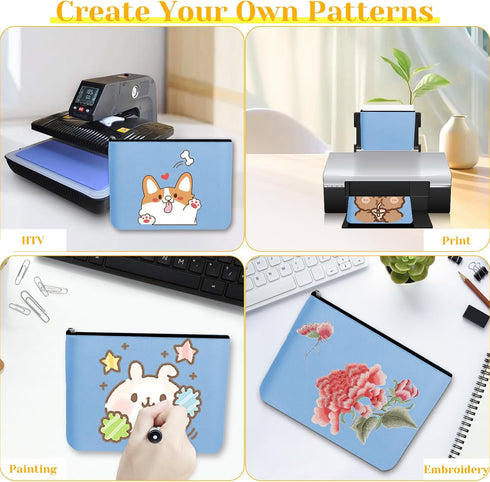 2pcs Makeup Bag With Zipper Large Capacity Travel Cosmetic Bag Multi Purpose Oxford Fabric Zipper Bags DIY Craft Bag Makeup Pouch for Cosmetics St...