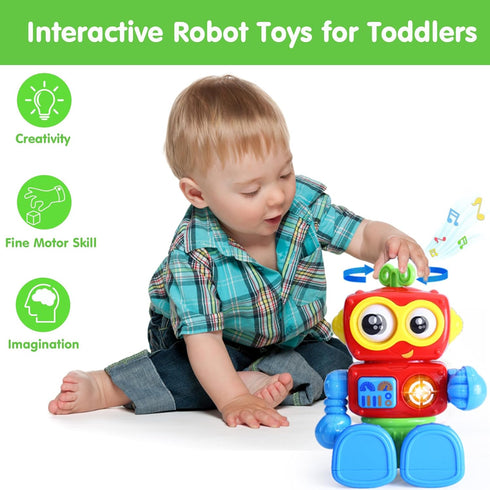 Robot Toys for 1 Year Old Boy 1st Birthday Gift One Year Old Musical Light Up Toys for Toddlers 1-3 Baby Boy Toys 12-18 Months Educational Learnin...