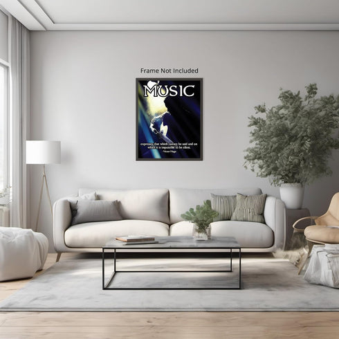 Posterizer 1 pcs-Music Expresses That Which Cannot Be Said-Victor Hugo-Quotes-Gift for book lovers-School and classroom art- unframed wall art...