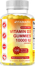 Vitamatic Sugar Free Vitamin D3 10000 IU - 120 Pectin Based Gummies - Great Taste - Healthy Bones, Mood & Immune System Function - Non-GMO - 120 S...