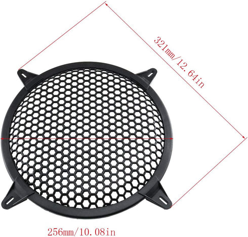 E-outstanding 10Inch Subwoofer Speaker Waffle Grill Guard Protector Cover Black Plastic Mesh Round Car Subwoofer Speaker Cover...