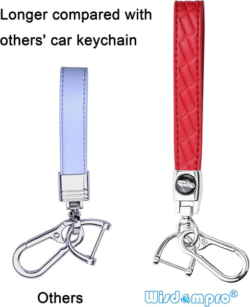 Wisdompro Microfiber Leather Car Keychain, Universal Key Fob Keychain Leather Key Chain Holder with 3 Keyrings and 1 Screwdriver for Men and Women...