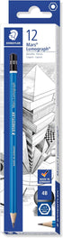 Staedtler Mars Lumograph 4B Graphite Art Drawing Pencil, Medium Soft, Break-Resistant Bonded Lead, 12 Pack, 100-4B...