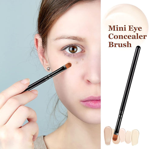 12 Pieces Small Concealer Brush Bulk Flat Lip Concealer Brush Under Eye Synthetic Fiber Makeup Eyebrow Foundation Brush for Concealing Blending Se...