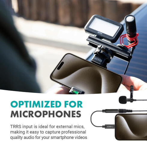 Movo Female 3.5mm TRRS Microphone Adapter Cable to USB-C Connector Dongle Compatible with Apple iPhone 15 and up, iPad Smartphones and Tablets - O...