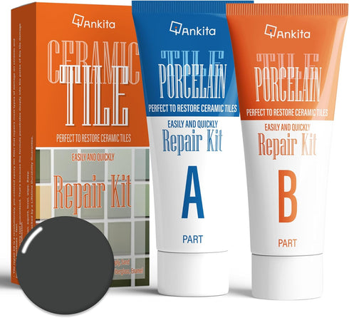Ankita Ceramic Tile Repair Kit (Gray), Porcelain Tile Repair Kit, Fix Cracked or Chipped Ceramic Tiles Fast, Floor Cracked Tile Filler Putty for C...