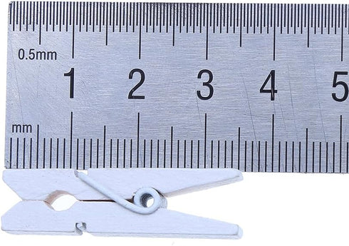 DECORA 3.5cm Sturdy White Wooden Mini Clothespin Photo Clips Pack of 100...